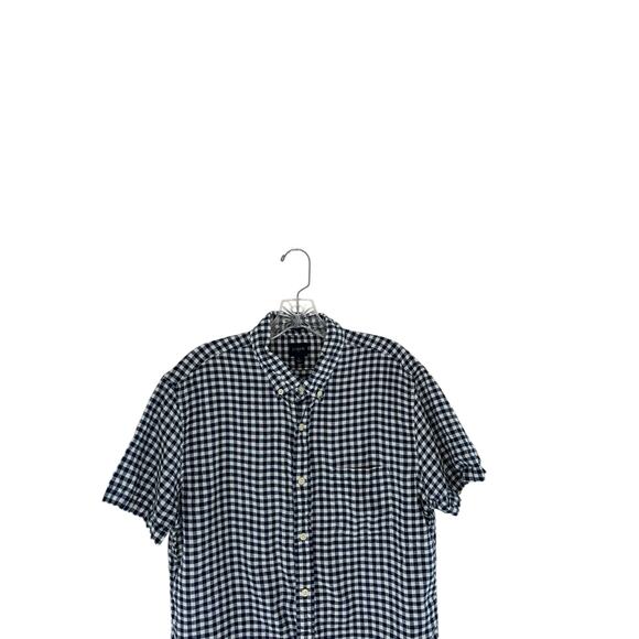 J.Crew‎ Men's Blue White Casual Slim Gingham Button Down Shirt Size Large - Picture 3 of 13